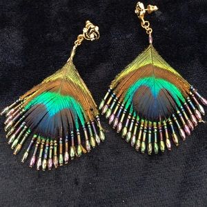 Peacock earrings